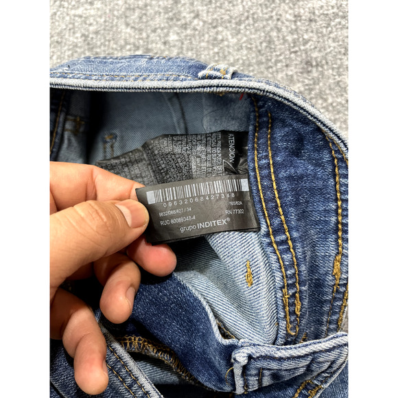 NWT Zara ZW Marine Straight High Rise Jeans Pants 2 Sailor Wide Leg Denim Blue - Picture 5 of 14